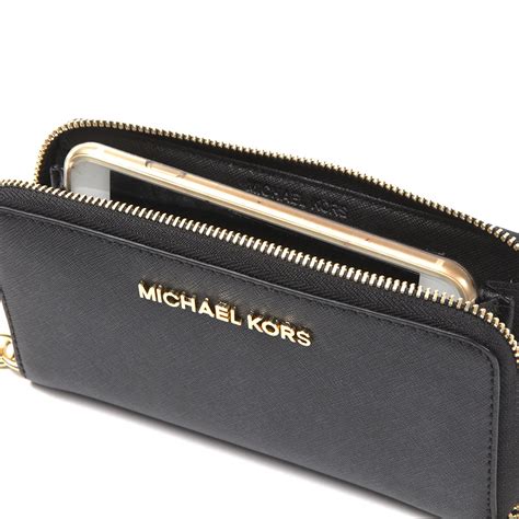 michael kors large coin multifunction phone case black|MICHAEL Michael Kors Jet Set Large Flat Multifunction Phone .